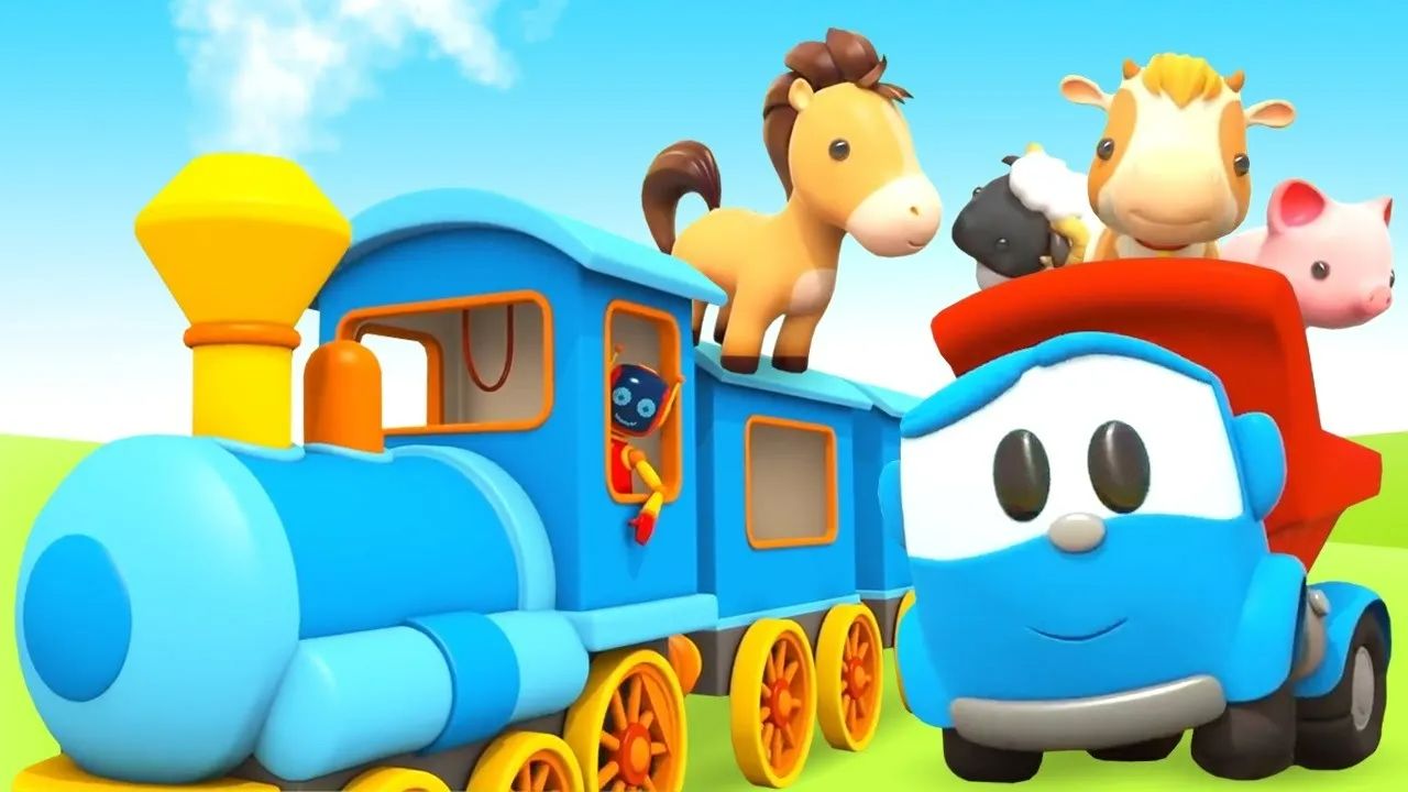 Train for kids  卡车  火车  动物  工程车 leo the truck  宝宝英语动画哔哩哔哩bilibili