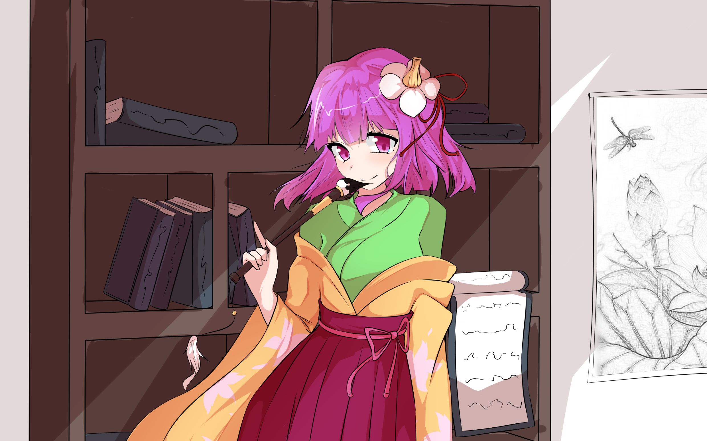 这里是已经28岁(?的稗田阿求哦,顺便还有一张一小时上色完成的摸你傻