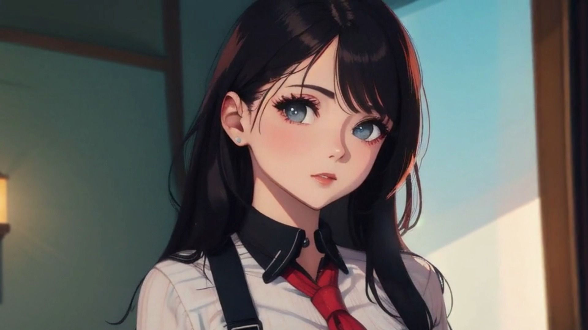 ai绘画真人转动漫-我是那个即将对你笑的女孩
