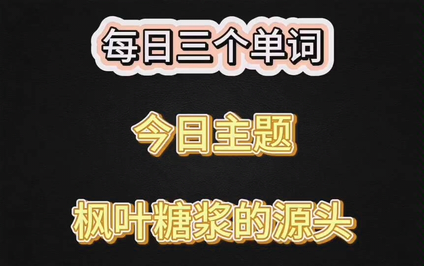 枫叶糖浆采集中的英文单词哔哩哔哩bilibili