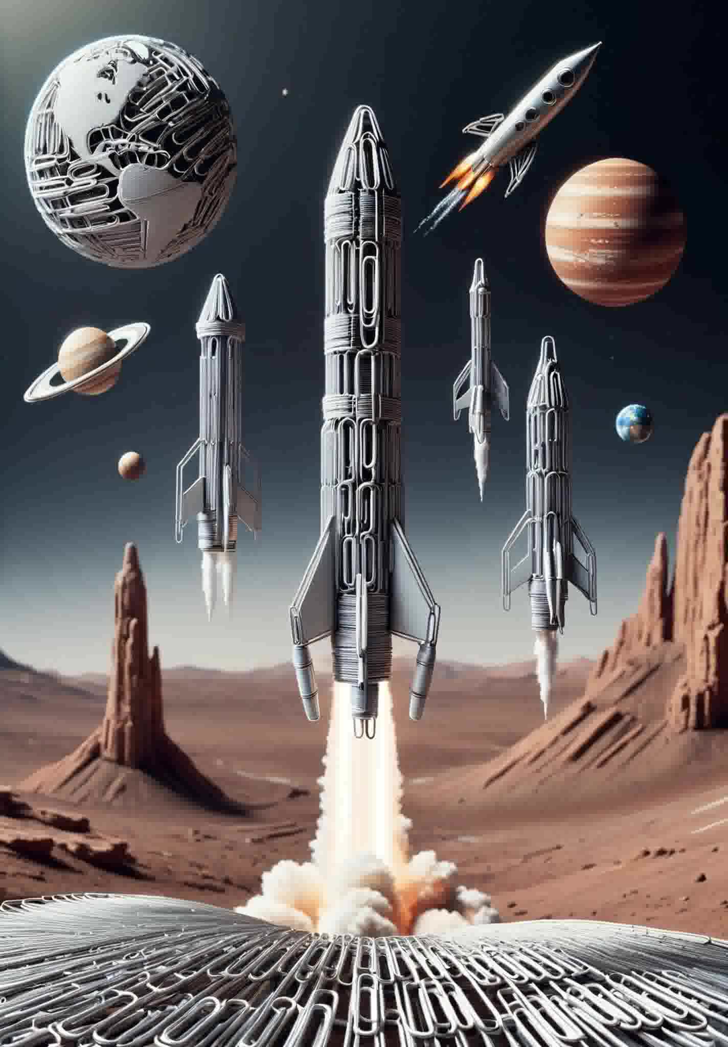 海报设计火箭发射场景