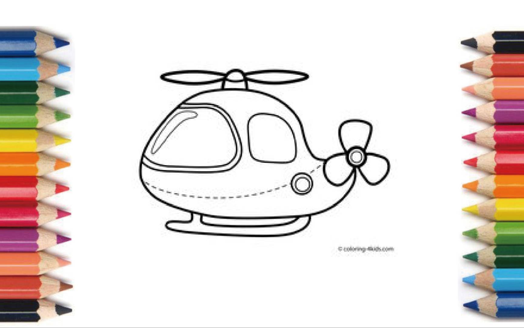 【coloring】 helicopter 【塗り絵】ヘリコプター 【画画】直升机