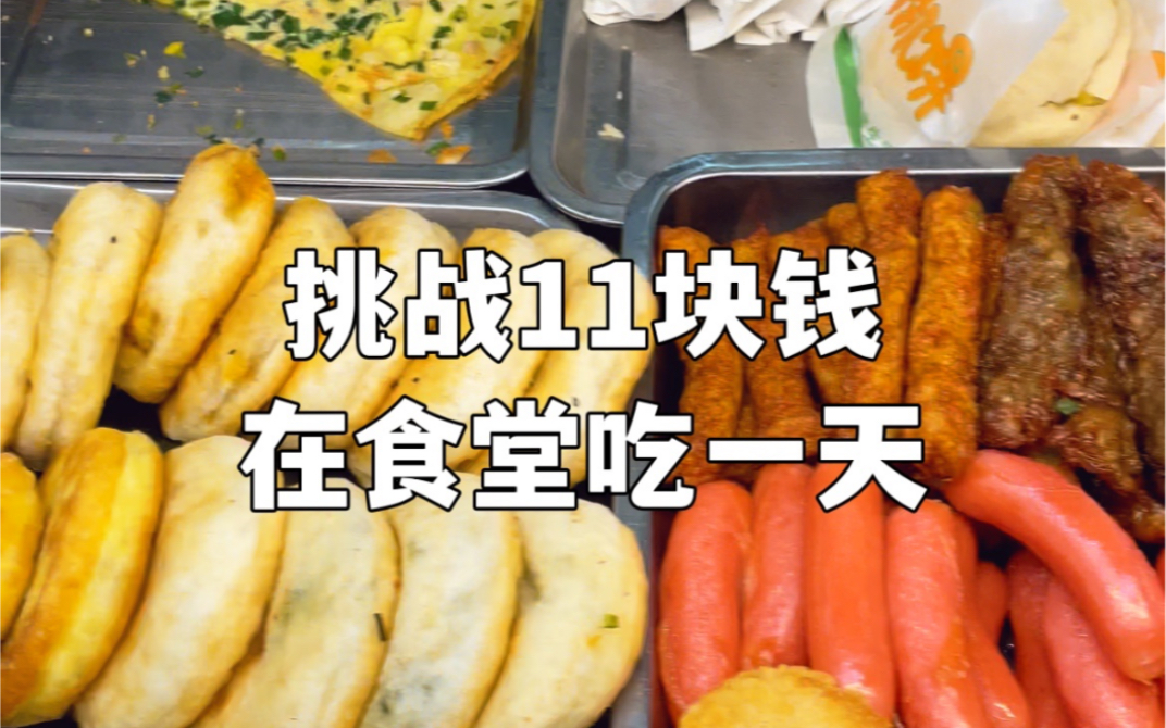 [图]挑战11块钱在大学食堂吃一天