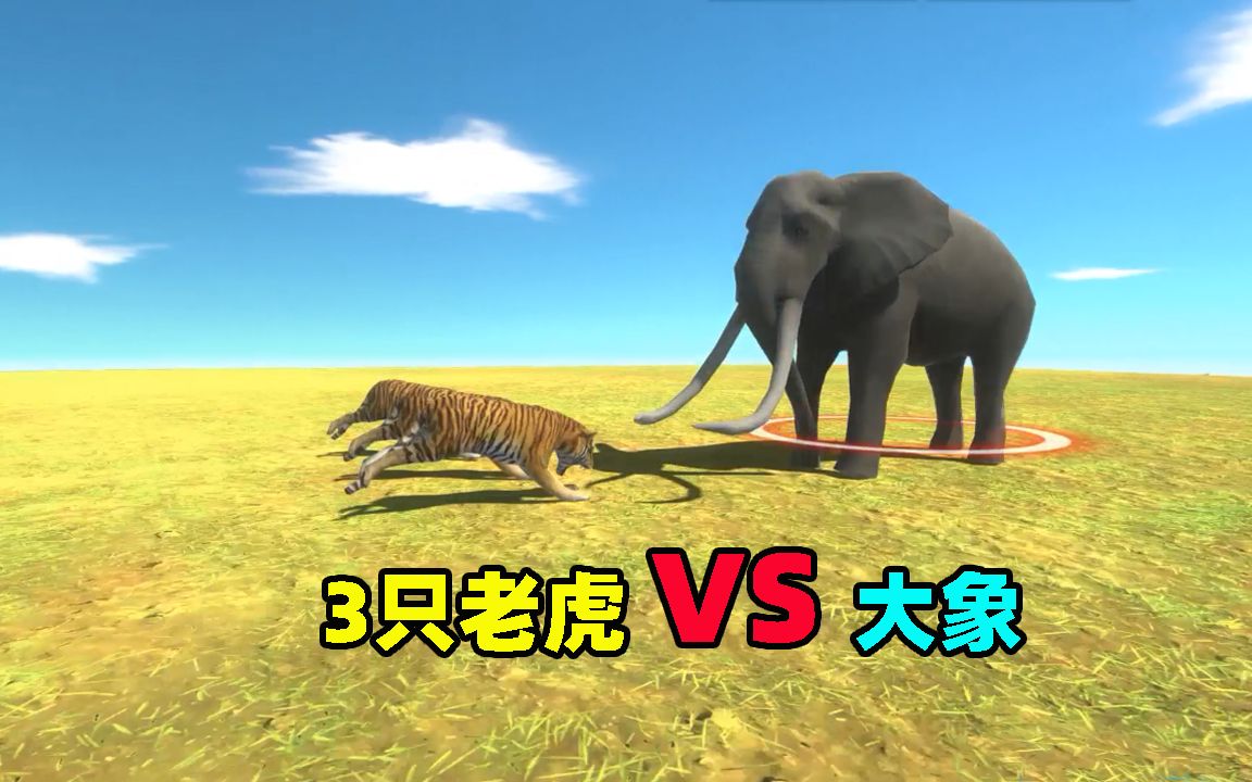 三只老虎包围了一头大象,大象能否突出重围?