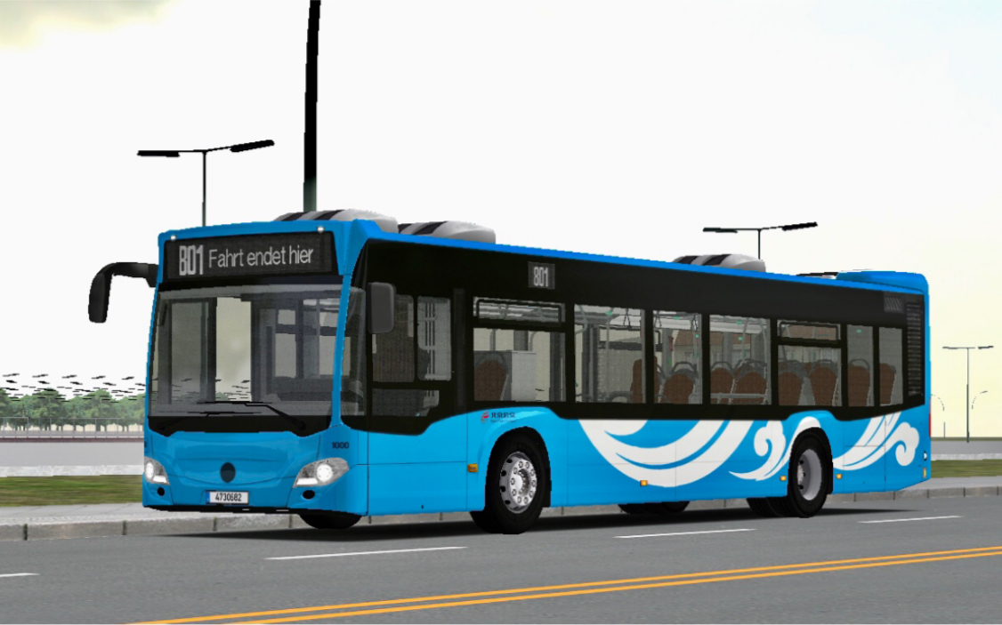 48】驾驶北京公交涂装奔驰c628运营石家庄市微环1路