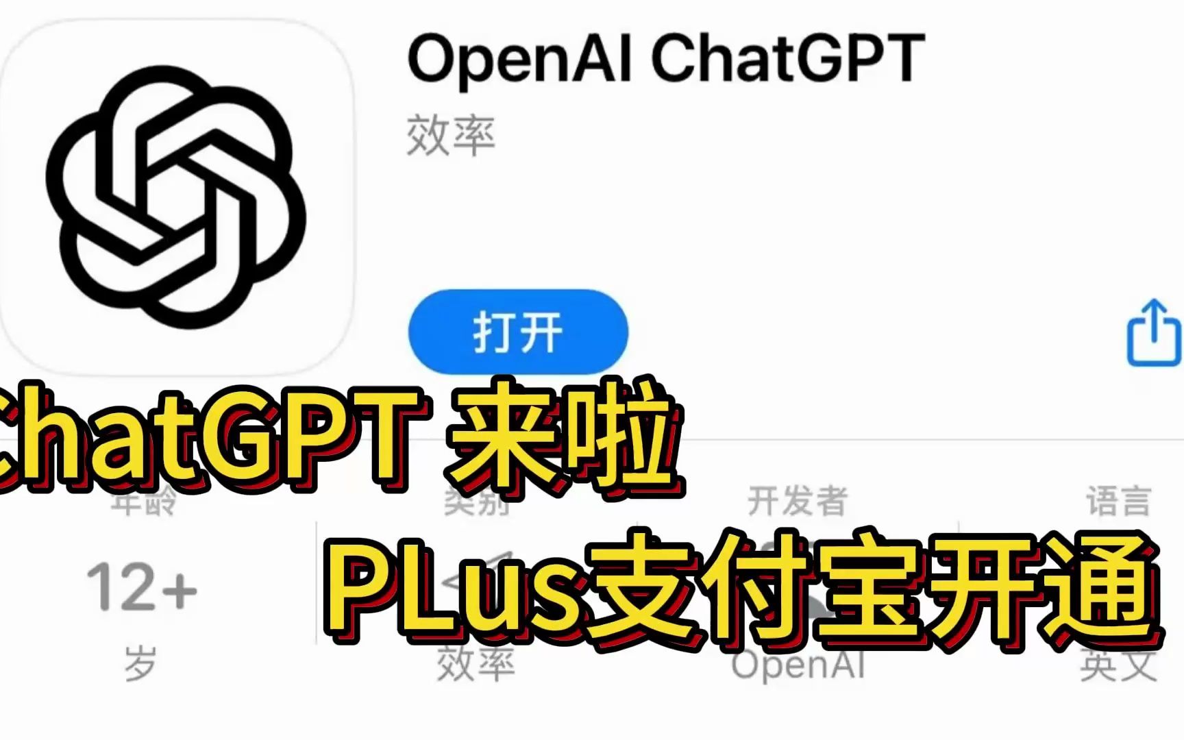 ChatGPT ios APP发布!PLUS订阅只需支付宝哔哩哔哩bilibili