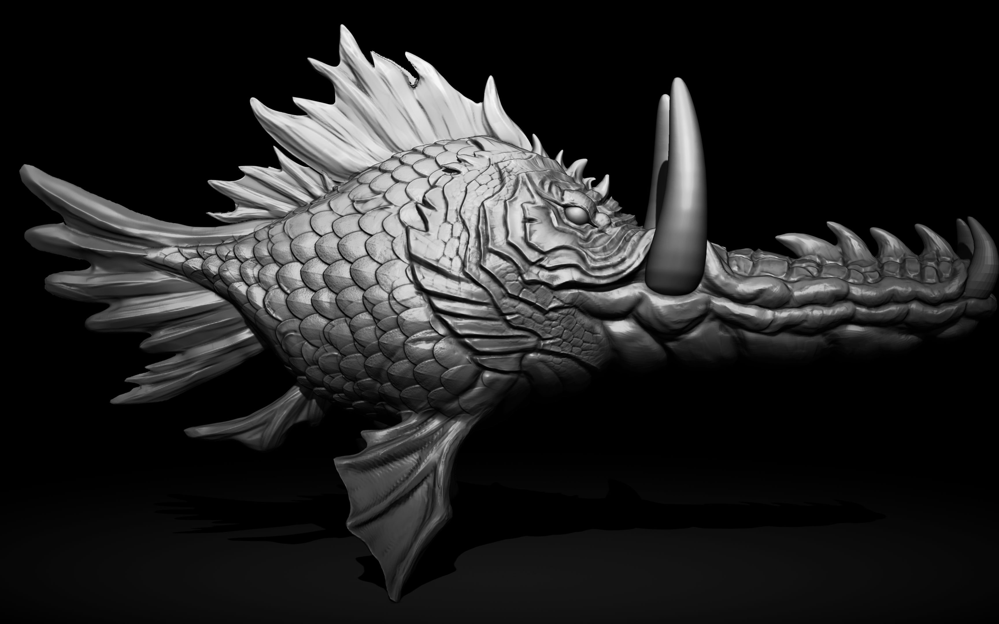 zbrush次世代高模怪物模型雕刻教学