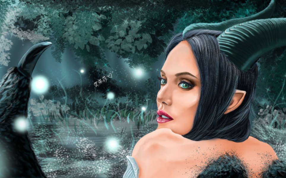 板绘沉睡魔咒仙女教母玛琳菲森