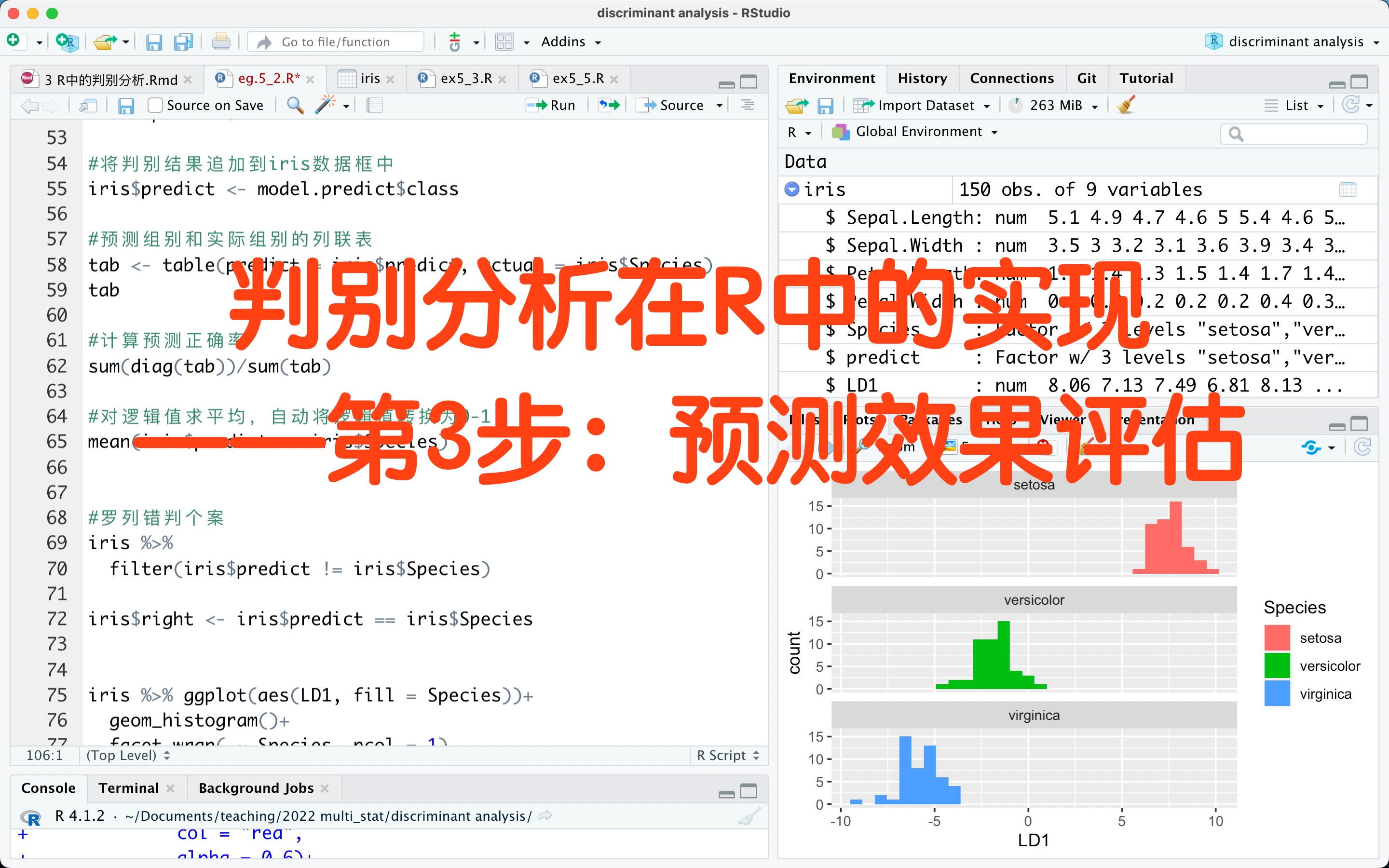 判别分析在R中的实现——第3步 评估预测效果哔哩哔哩bilibili