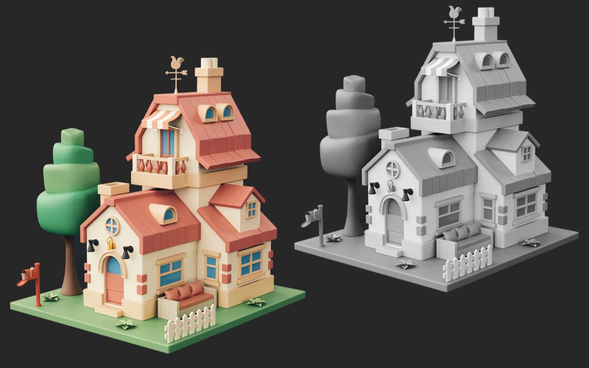 3dmax零基础入门场景教程,场景模型布线,模型思路