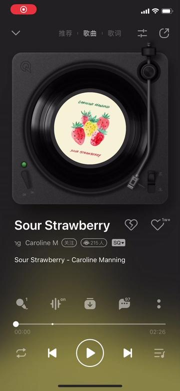每日音乐推荐[sq62无损音质]《sour strawberry》 caroline manning