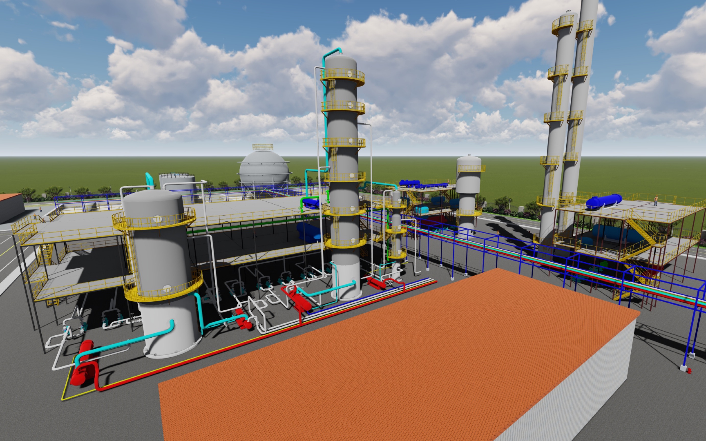 【2021化工设计大赛】纪念一下我们七个月的成果 #3d厂区漫游