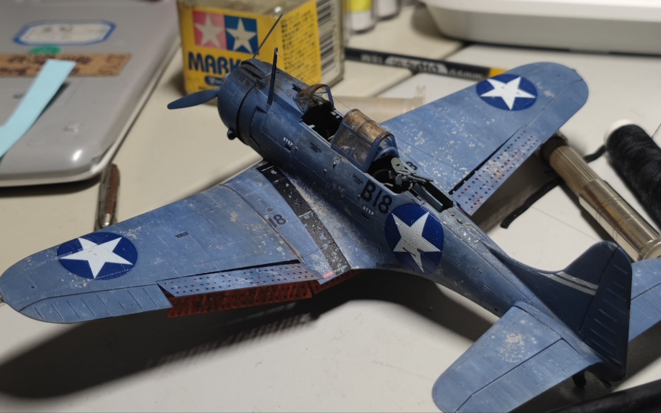 鹰翔1/72 sbd-3"无畏"俯冲轰炸机模型展示及制作流程_哔哩哔哩_bili