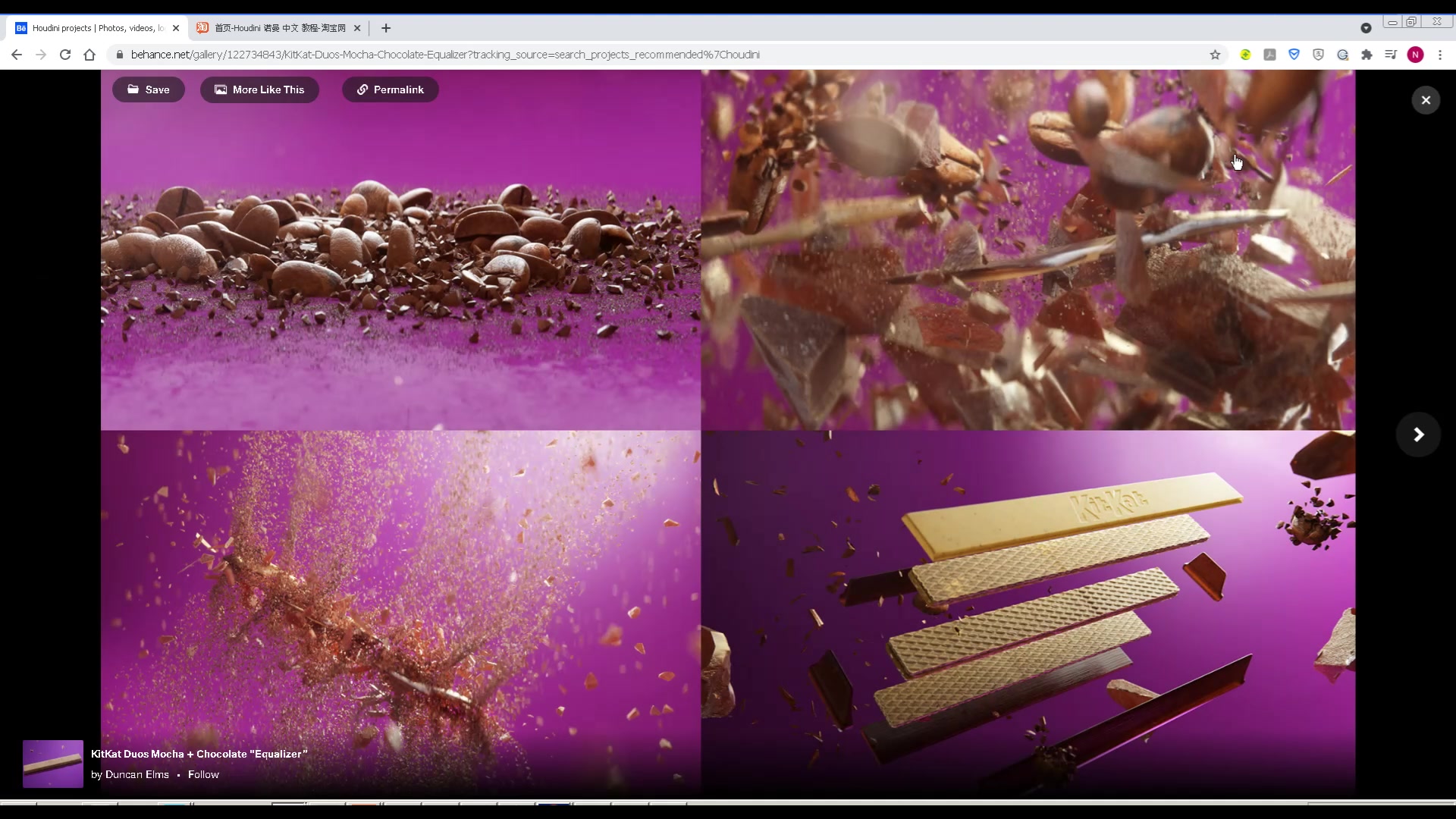 KitKat 巧克力广告赏析, houdini 90%  C4D 10% 我的判断.几乎全片都是 houdini动力学制作的!! 人家为什么不用C4d做全片哔哩哔哩bilibili