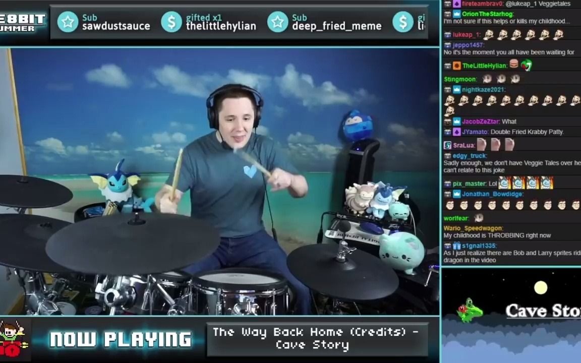 [8bitdrum]-veggietales in cave story on drums-zki9r78awx0_哔哩
