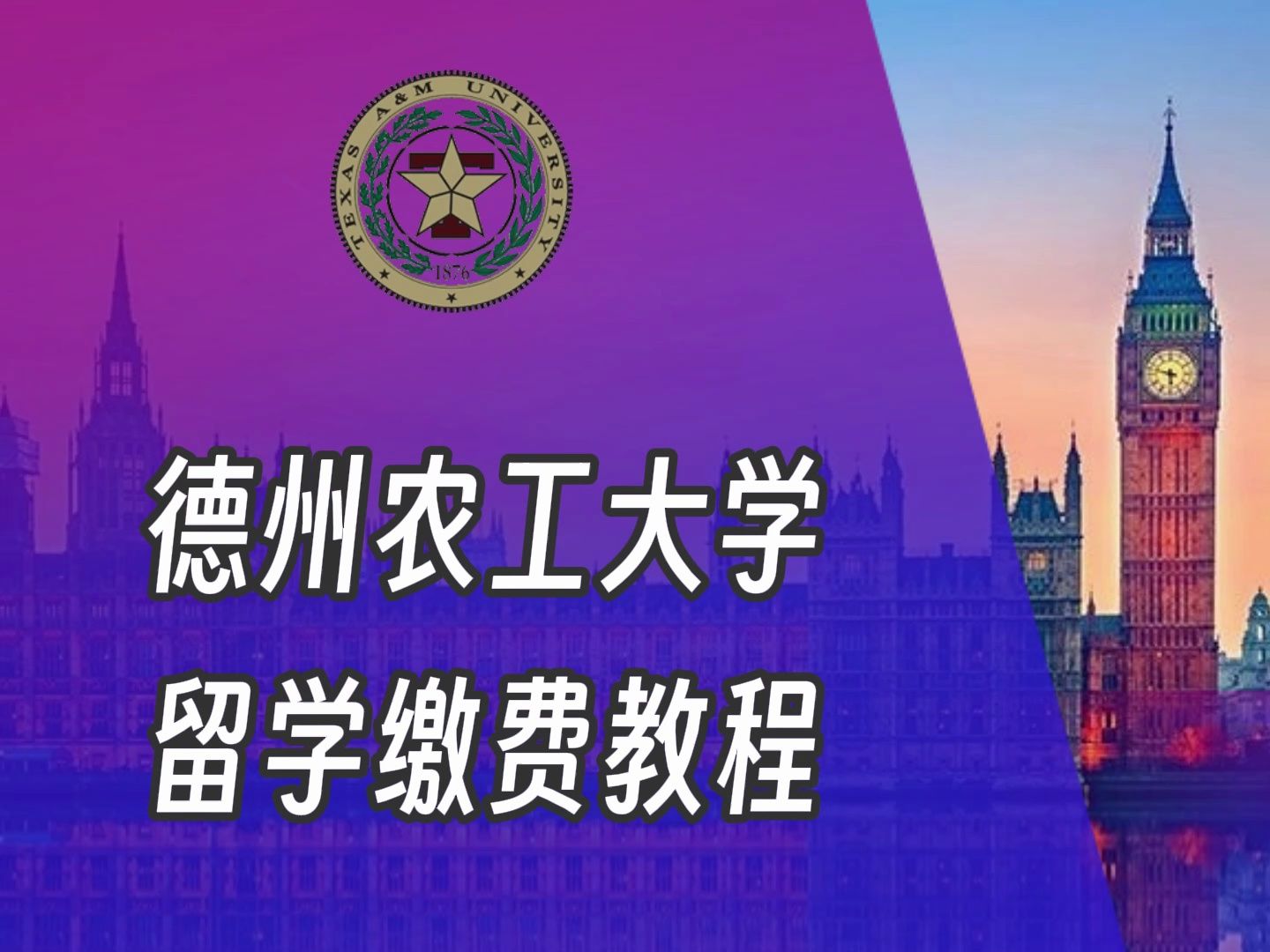 德州农工大学美国留学缴费视频tuition