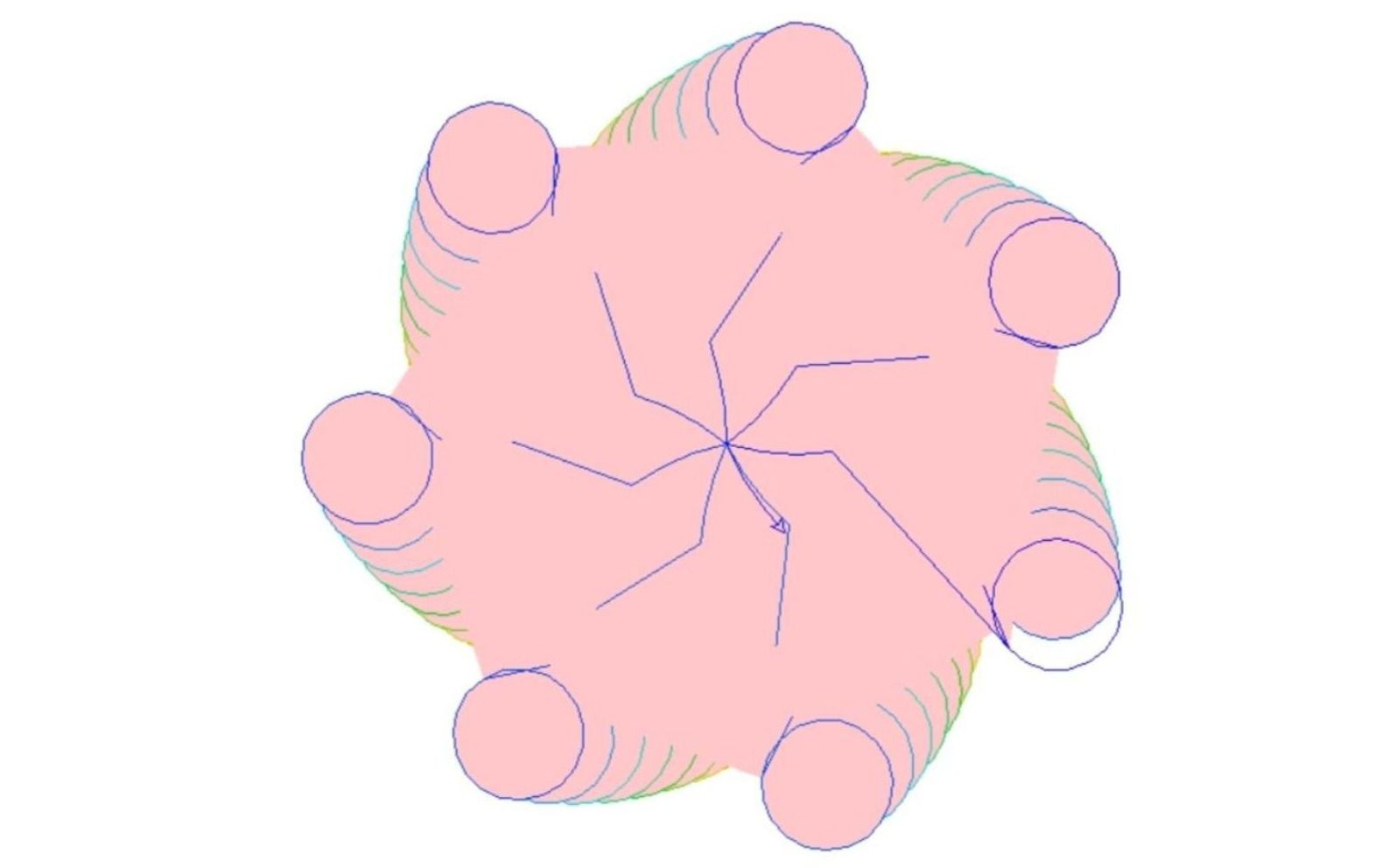 用python画旋转的粉色橙色图形