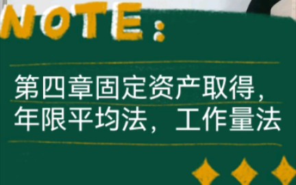 第四章固定资产的取得,年限平均法,工作量法哔哩哔哩bilibili