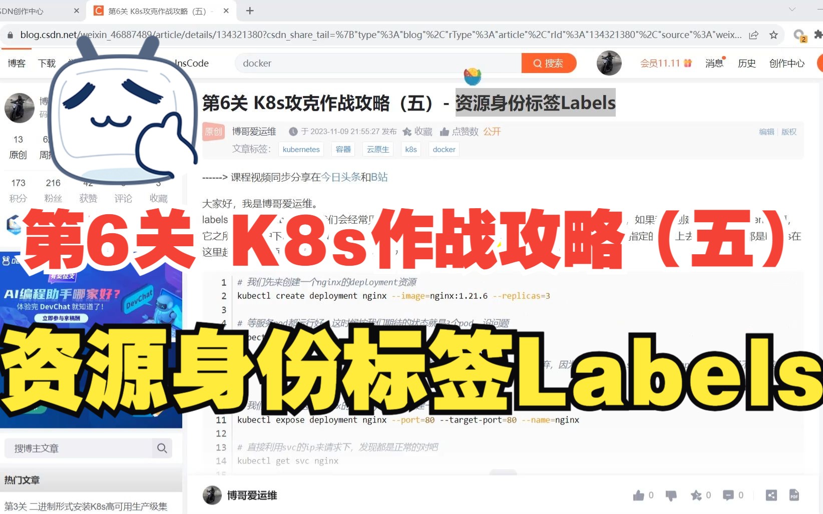 第6关 K8s攻克作战攻略(五) 资源身份标签Labels哔哩哔哩bilibili