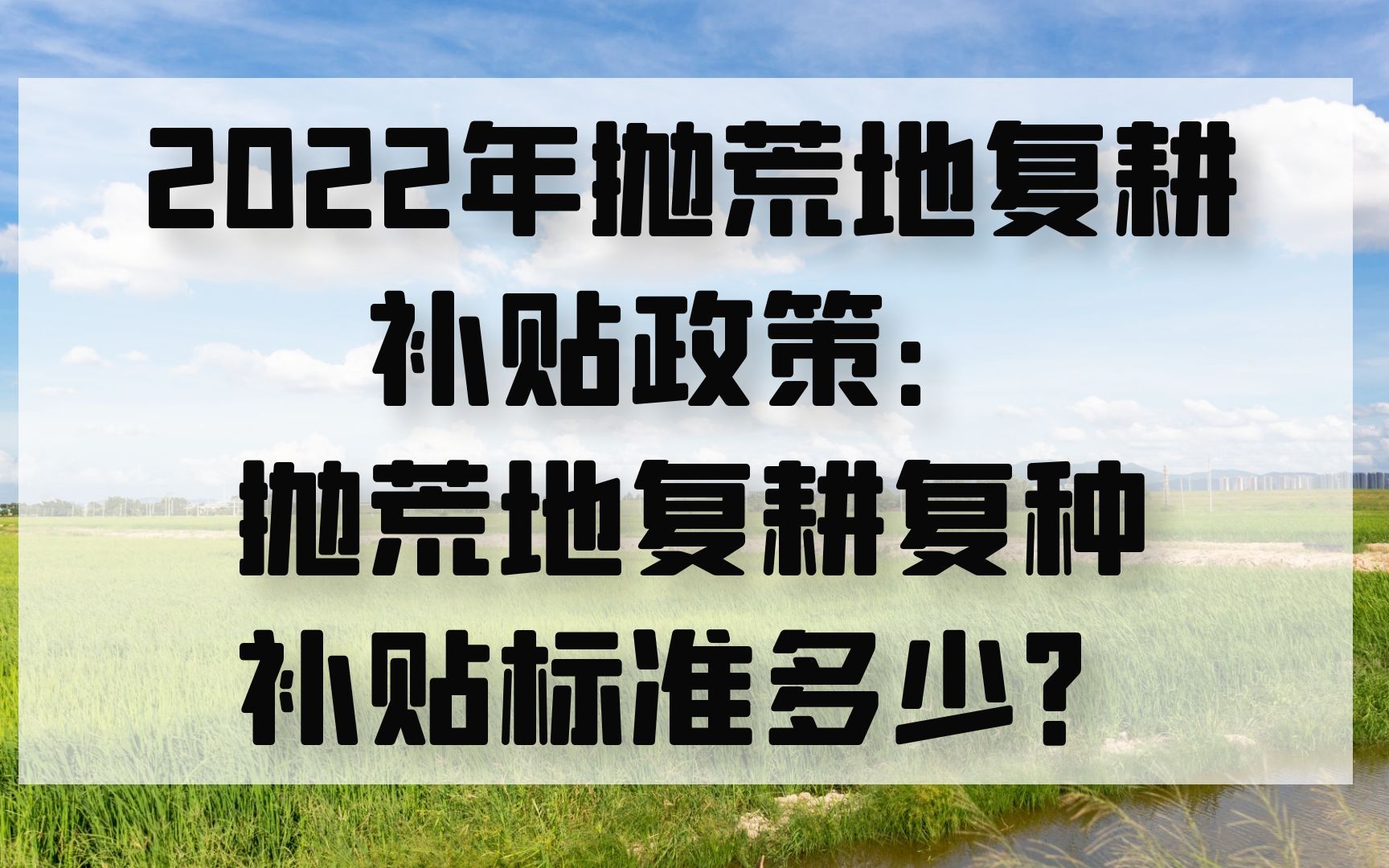 2022年抛荒地复耕补贴政策:抛荒地复耕复种补贴标准多少?哔哩哔哩bilibili