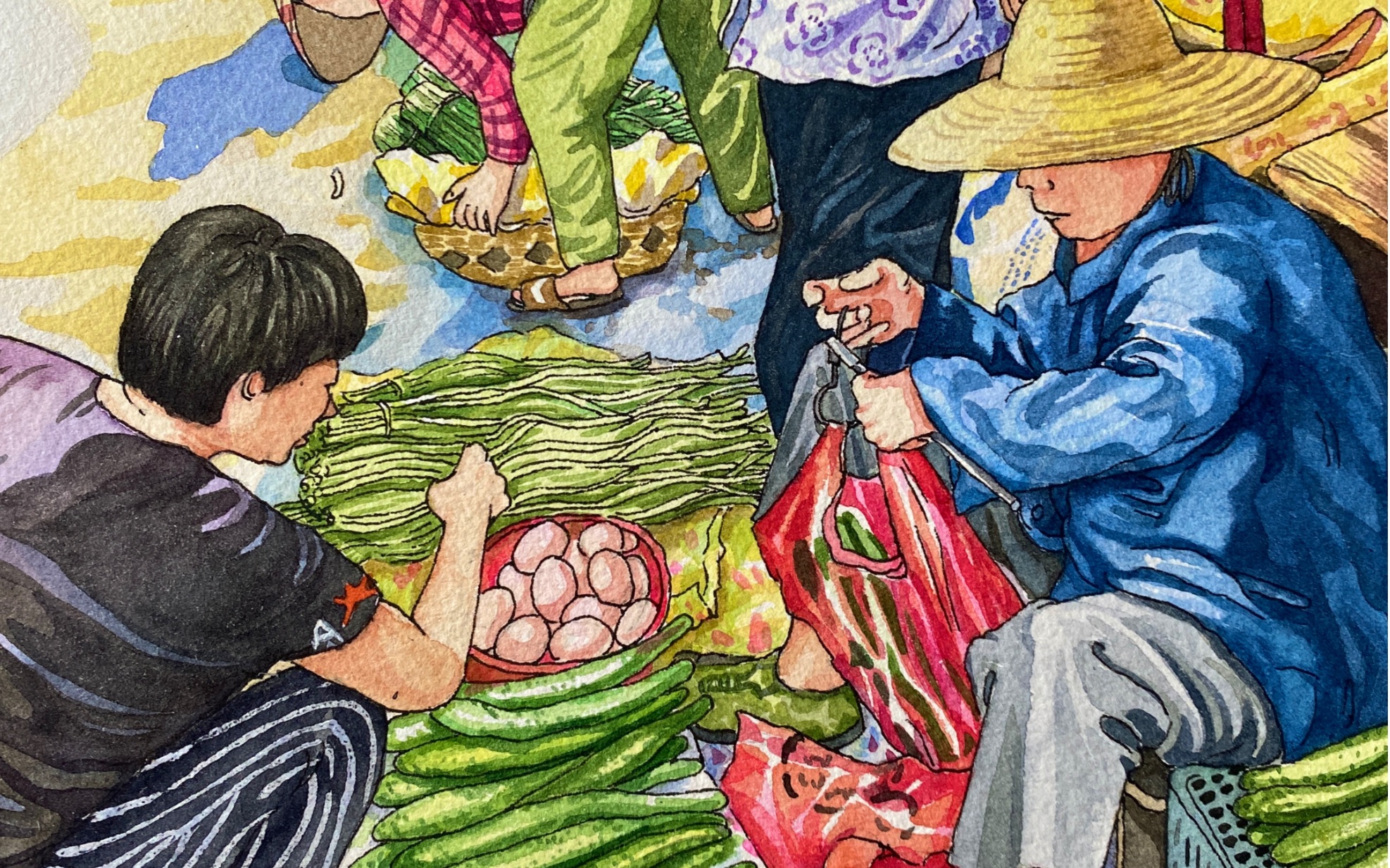 菜市场插画