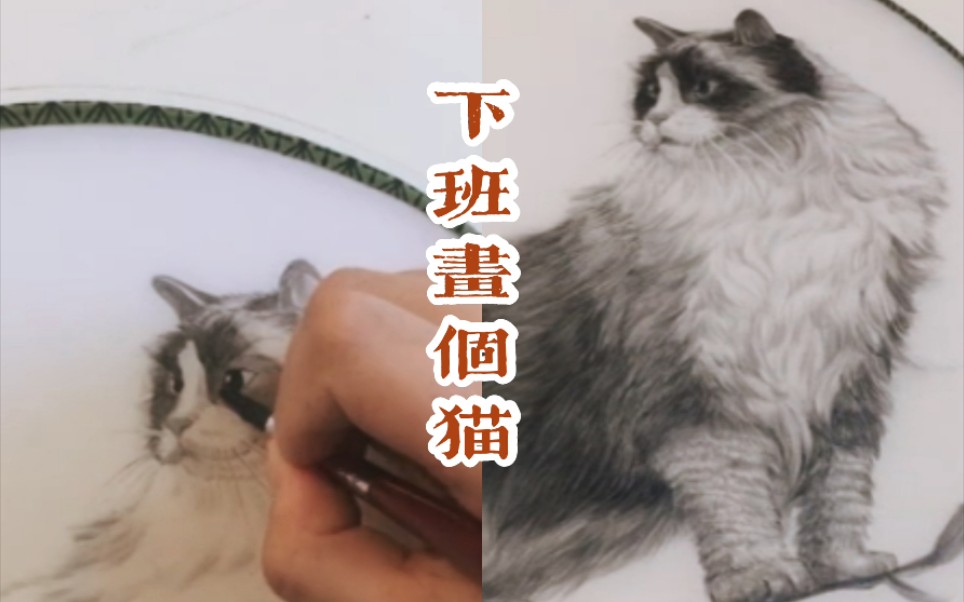 【手绘】下班了,画个猫哔哩哔哩bilibili