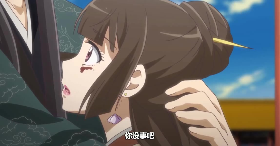 通灵妃夜幽冥为千云兮挡住魔物的攻击受伤流血千云兮感动