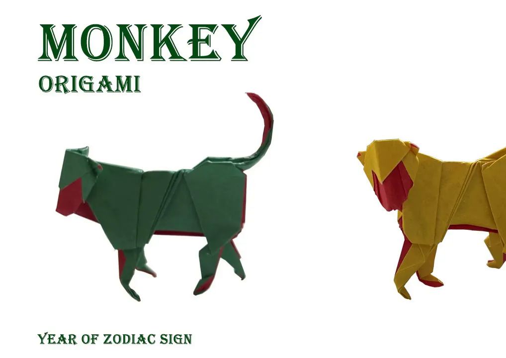 【yellow paper origami】猴子折纸教程origami monkey