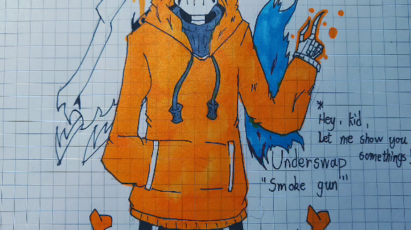手绘underswap烟枪原力之烟划掉新人不喜勿喷
