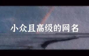 Descargar video: “文艺浪漫不落俗的高级网名“