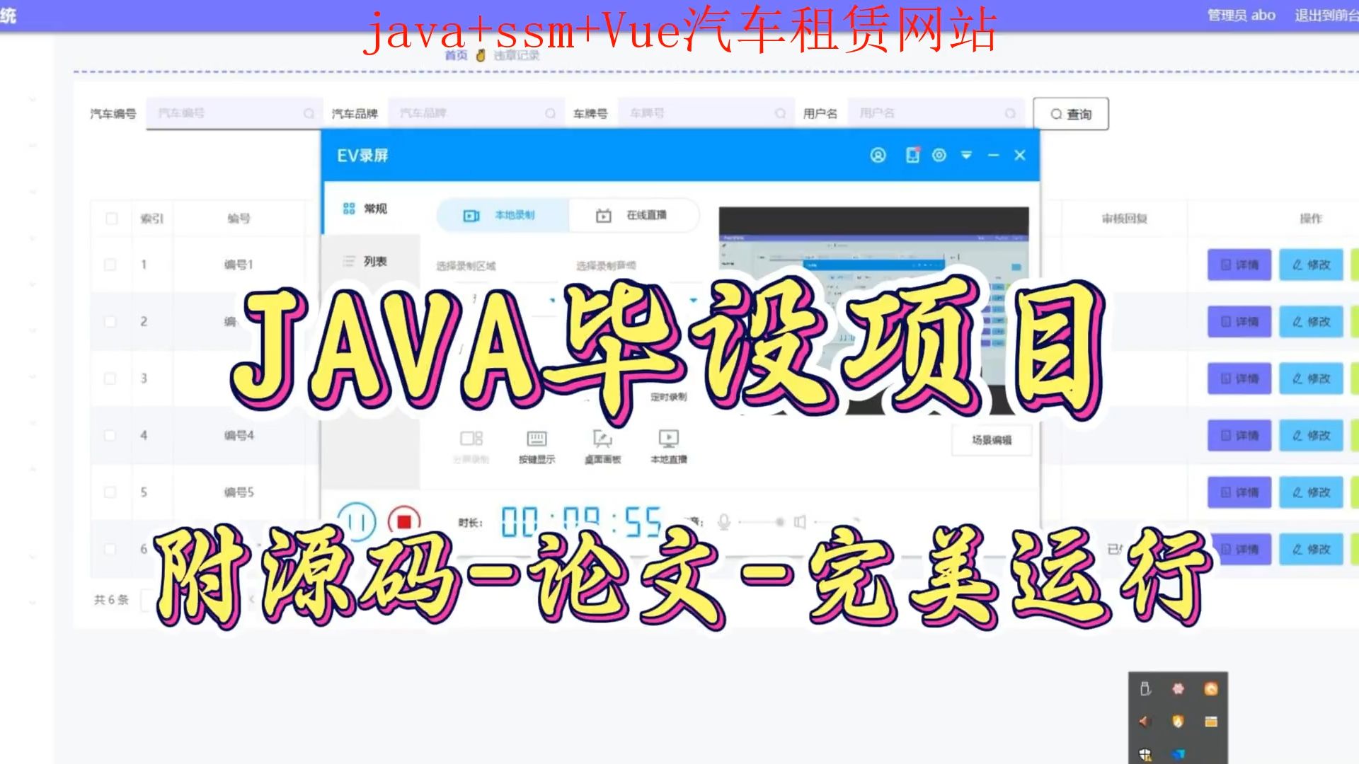 【java+ssm+Vue毕设项目】汽车租赁网站(附源码论文可完美运行),轻松搞定毕设作业哔哩哔哩bilibili