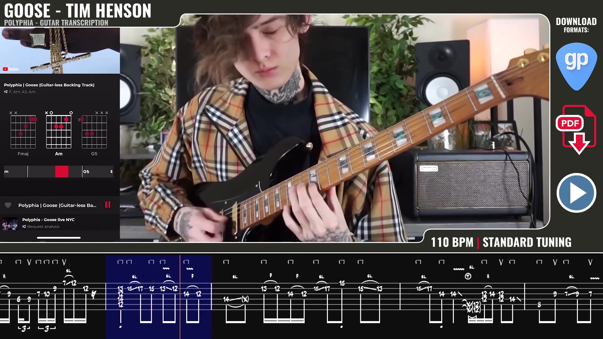 [图]【附谱】Polyphia Goose Tab Tim Henson Guitar Lesson Tutorial How to Play