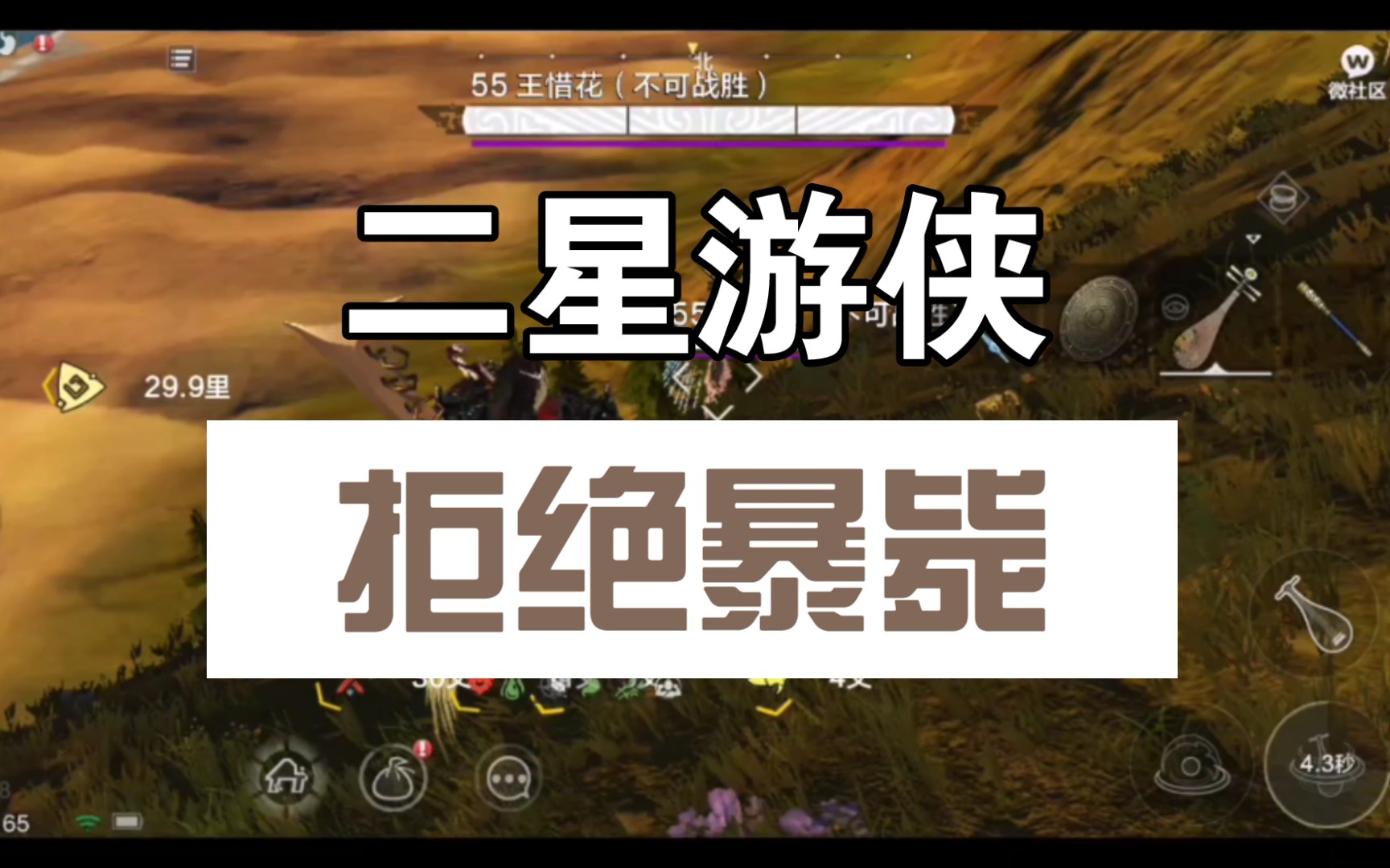 妄想山海游侠单刷二星55级游侠01王惜花攻略