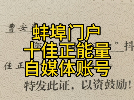 蚌埠门户被评为“2024年度蚌埠十佳正能量自媒体账号”哔哩哔哩bilibili