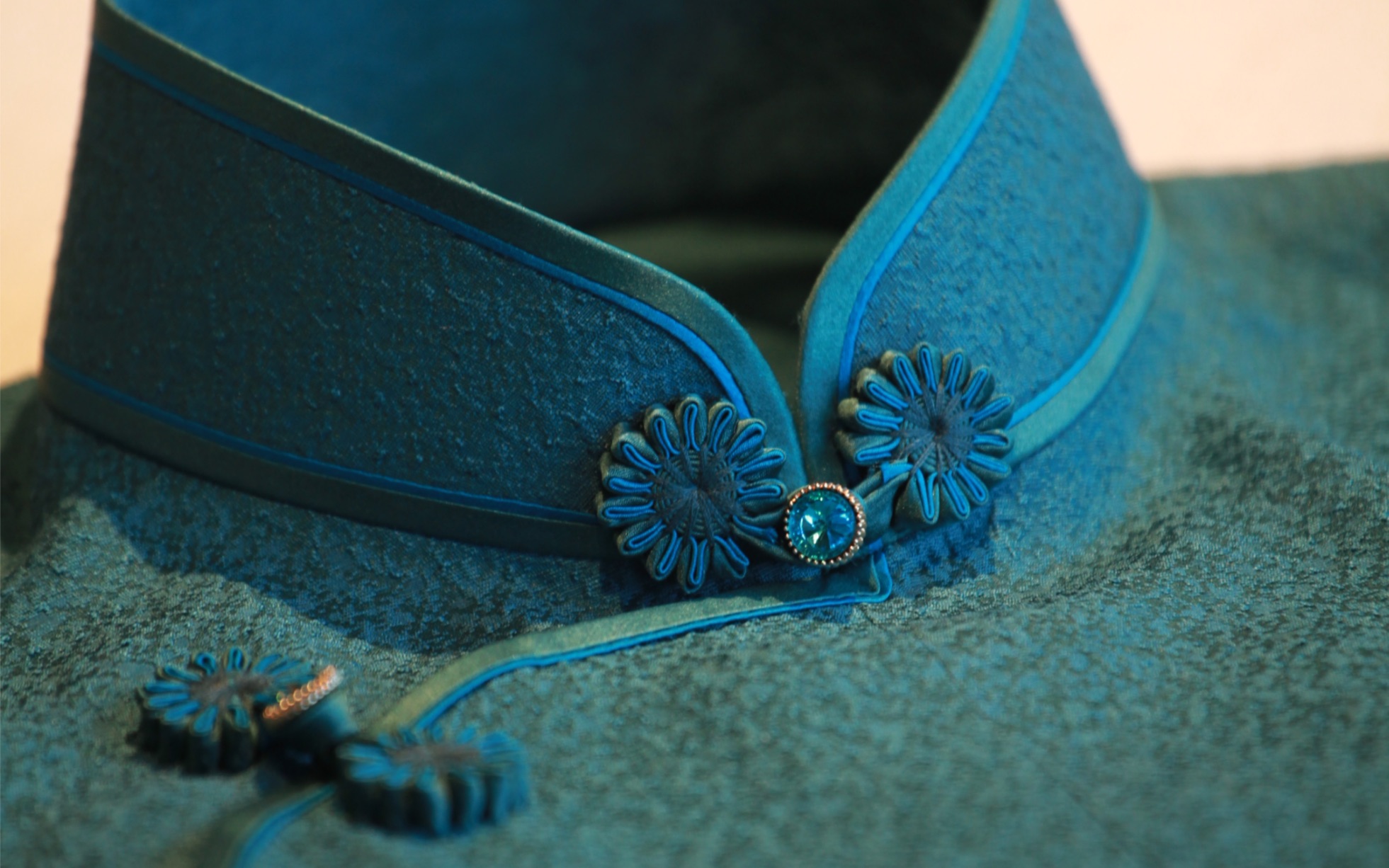 旗袍开箱|孔雀蓝太美了