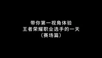 流浪:第一视角带你体验王者荣耀职业选手的一天（赛场篇）