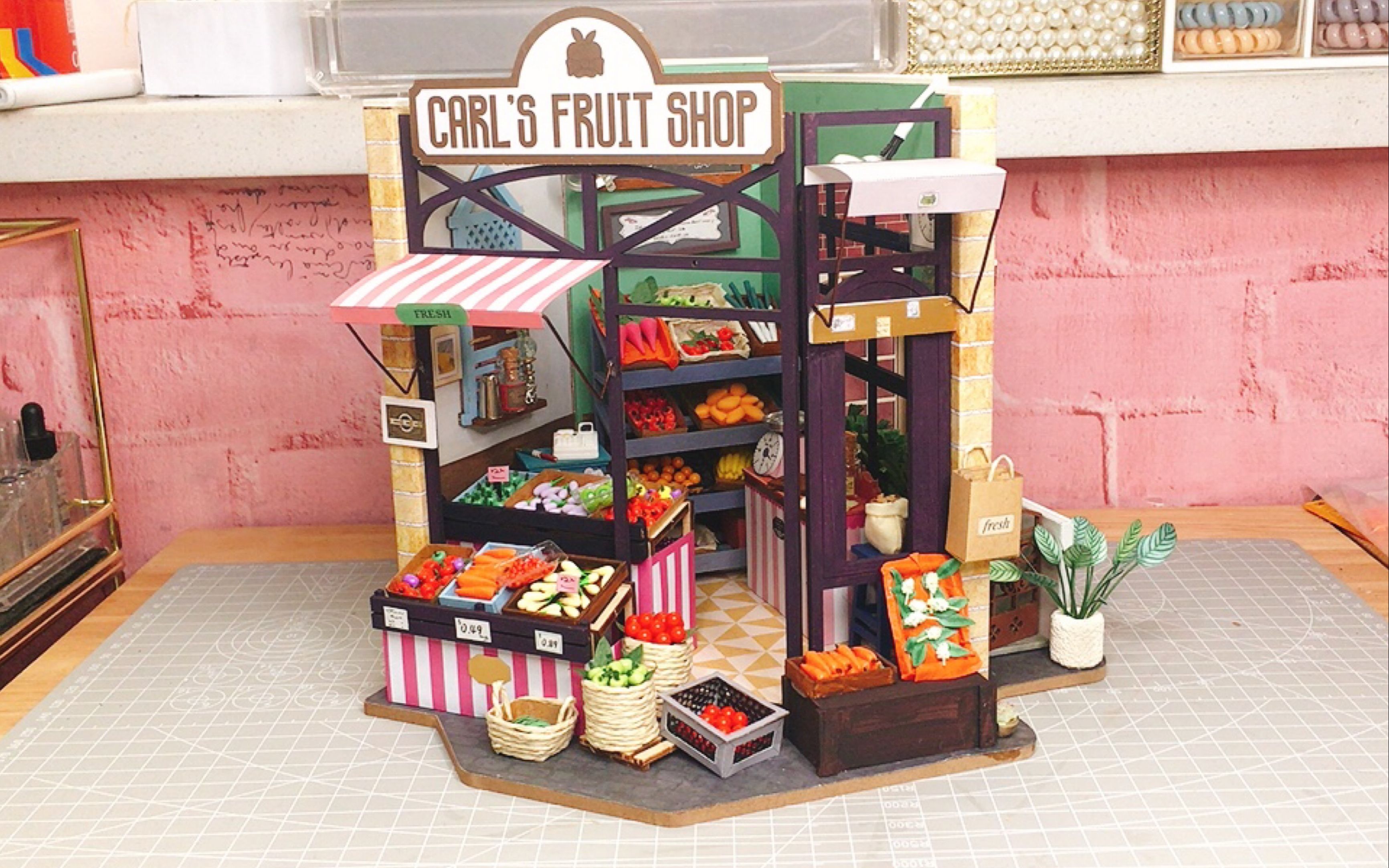 卡尔的水果商店三完丨diy小屋丨手工手作丨微缩丨迷你