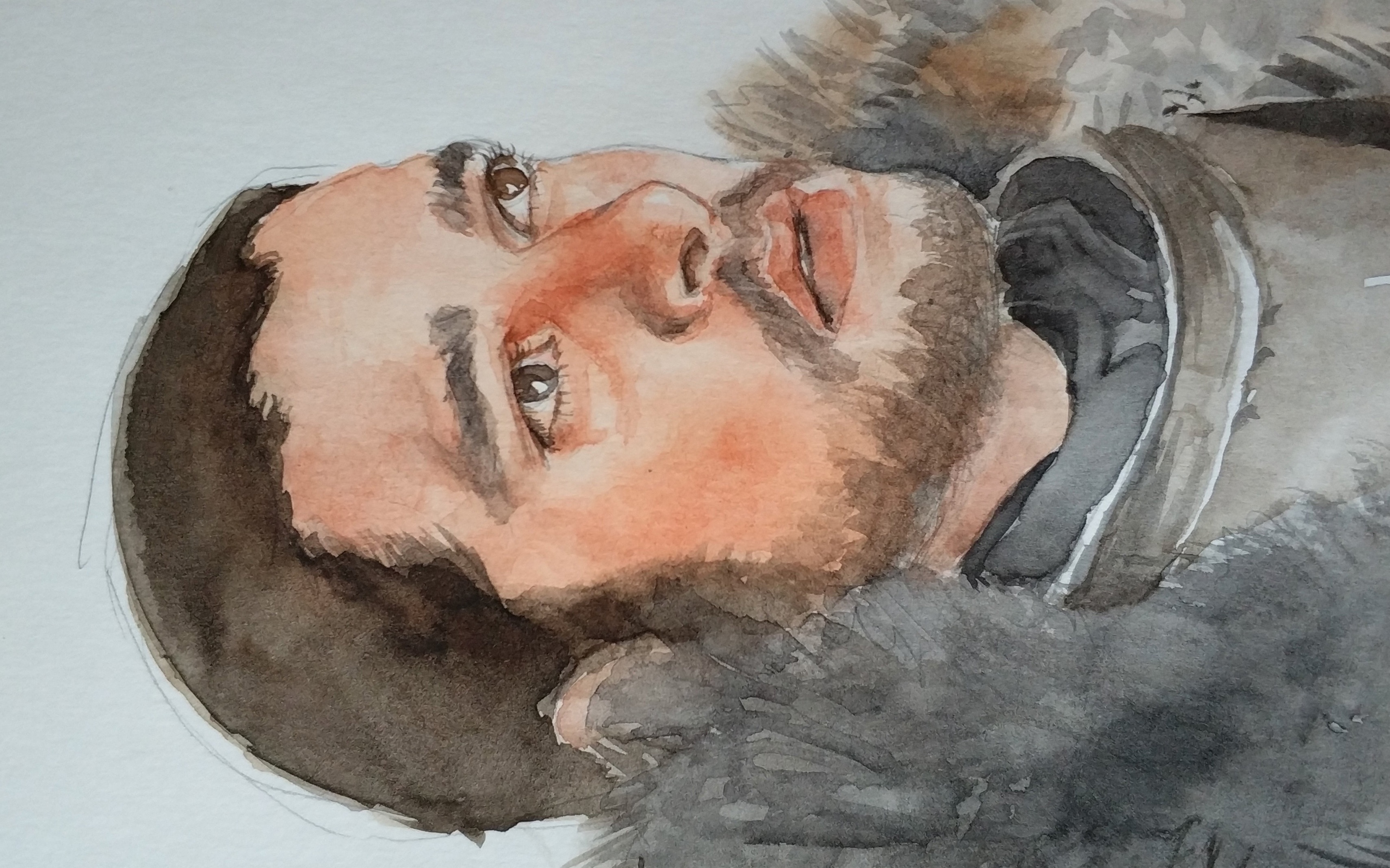 【手绘】水彩画囧恩过程·权力的游戏·冰与火之歌·雪诺