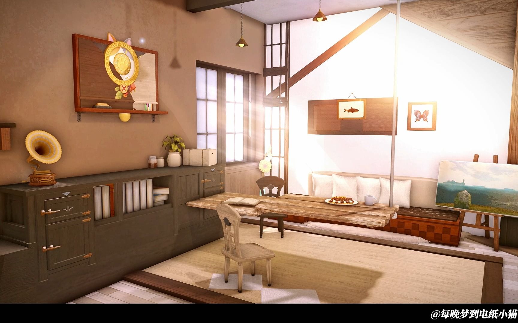 【FF14装修】兼职画家的小屋现代白棕(公寓)最终幻想14