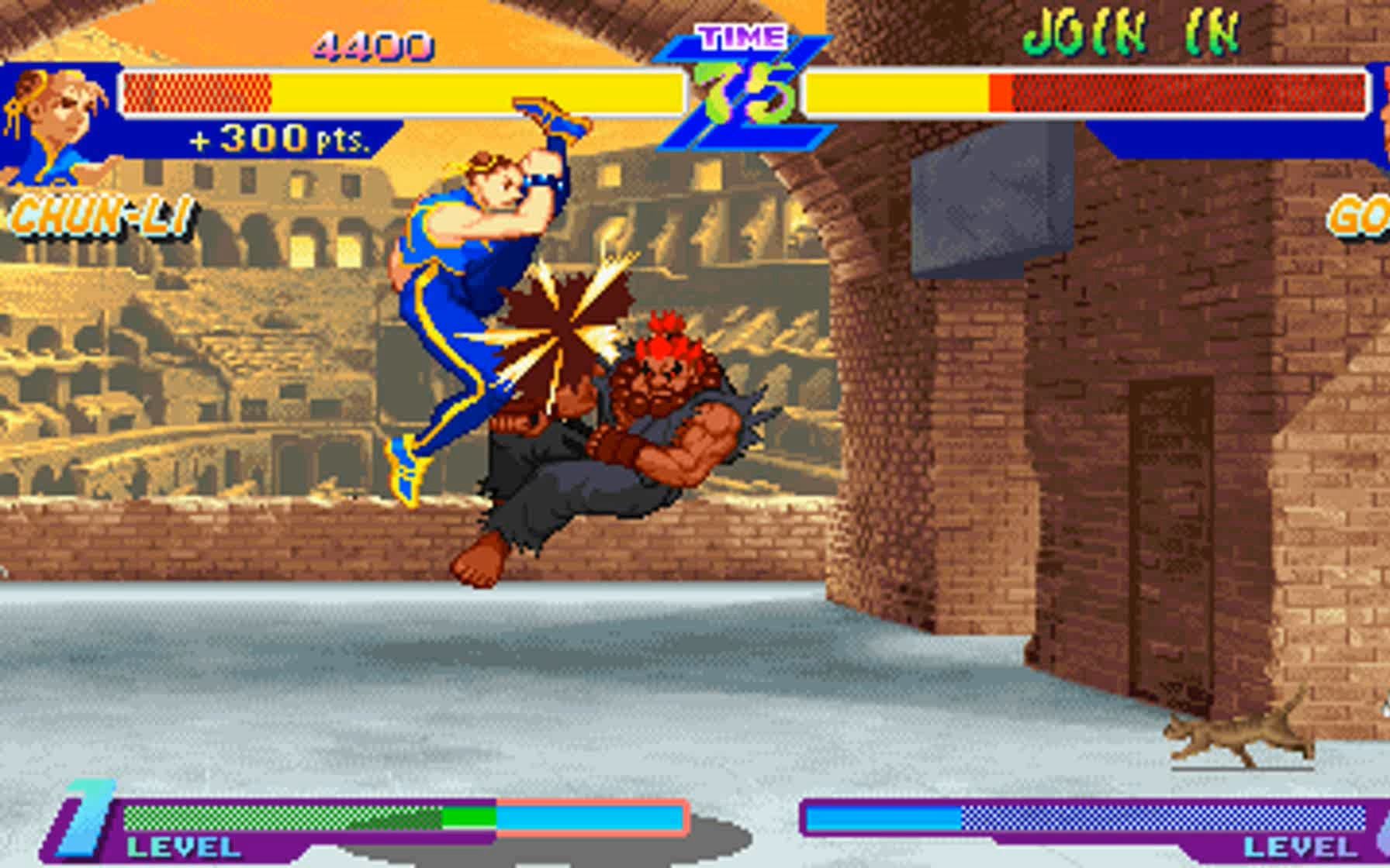 街霸zero初代8级难度春丽战胜豪鬼通关(少年街霸)_哔哩哔哩_bilibili