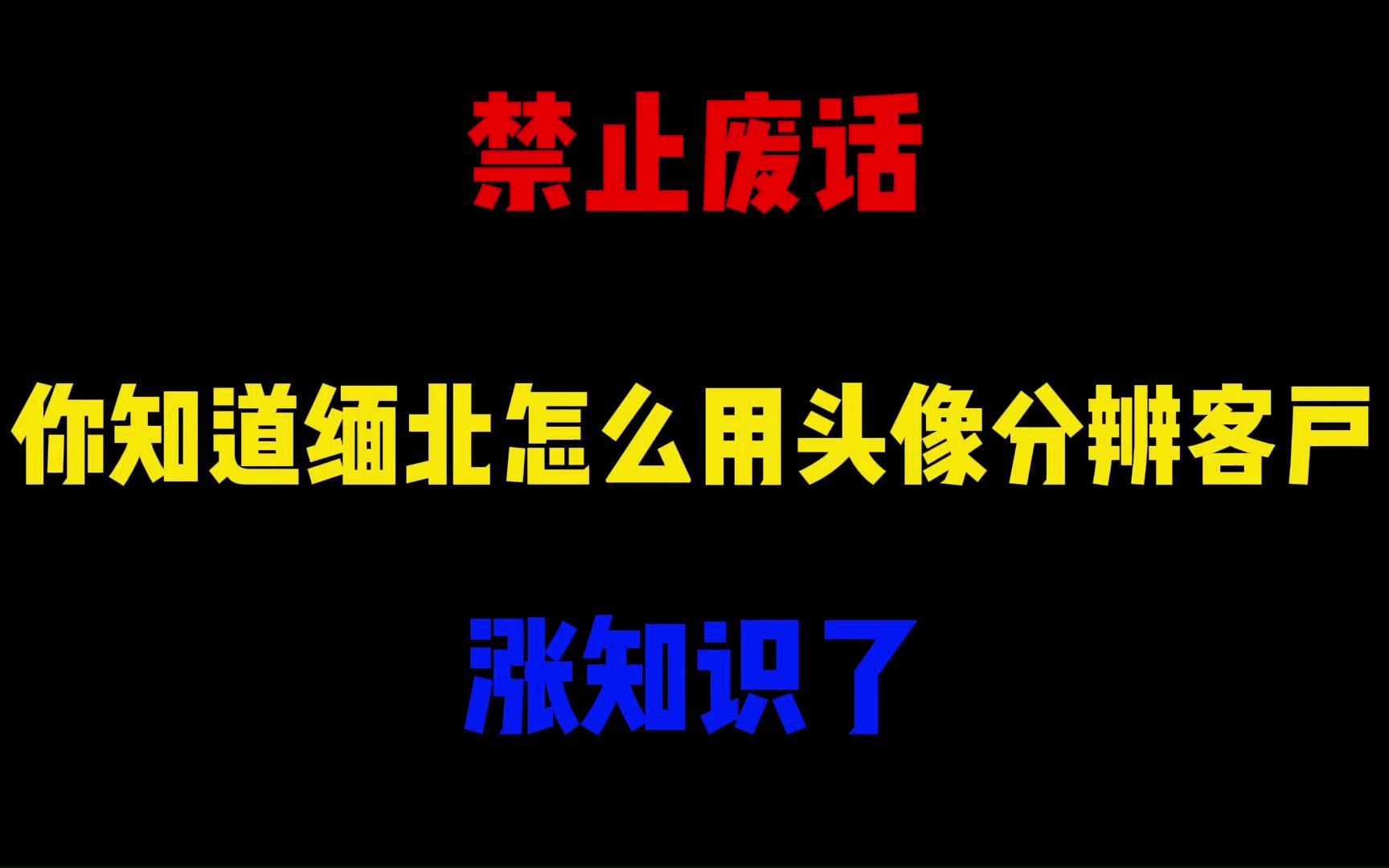 禁止废话:你知道缅北是怎么用头像分辨客户的?涨知识了哔哩哔哩bilibili