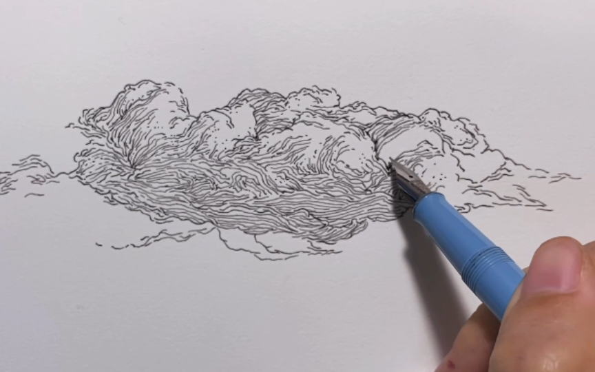 【钢笔画】云朵小稿练习|一些关于自学的碎碎念