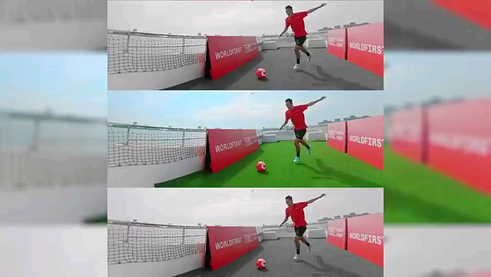 国足队长吴曦在船上挑战复制希克欧洲杯超级神仙球