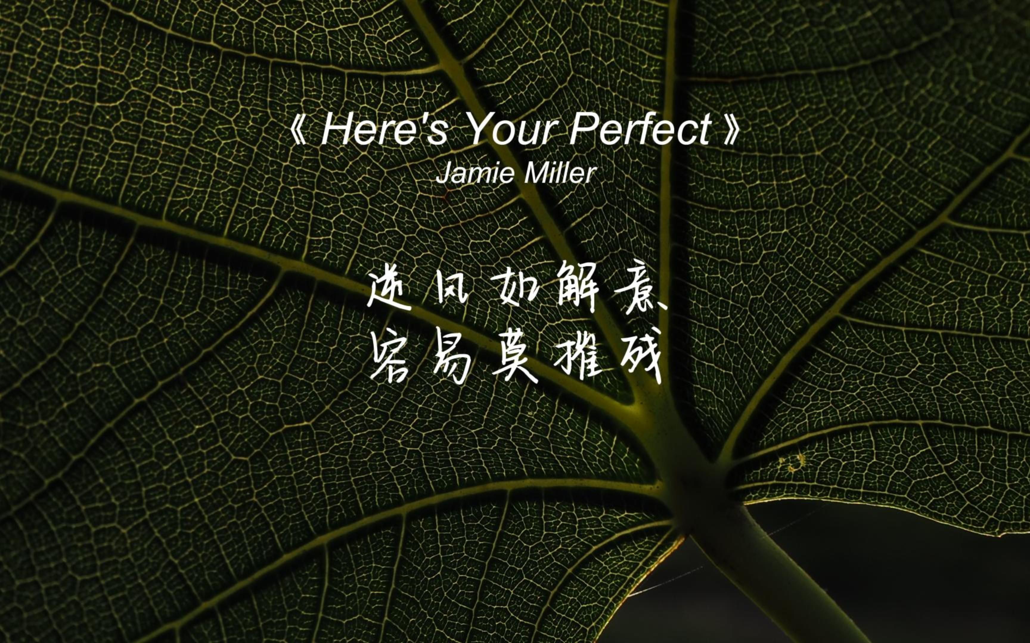 [图]《Here's Your Perfect》很有辨识度的嗓音，优美的旋律，递进的情绪，越听越惊喜