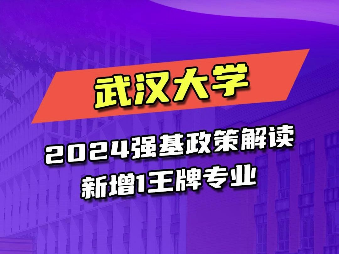 武汉大学2024强基最新政策解读哔哩哔哩bilibili