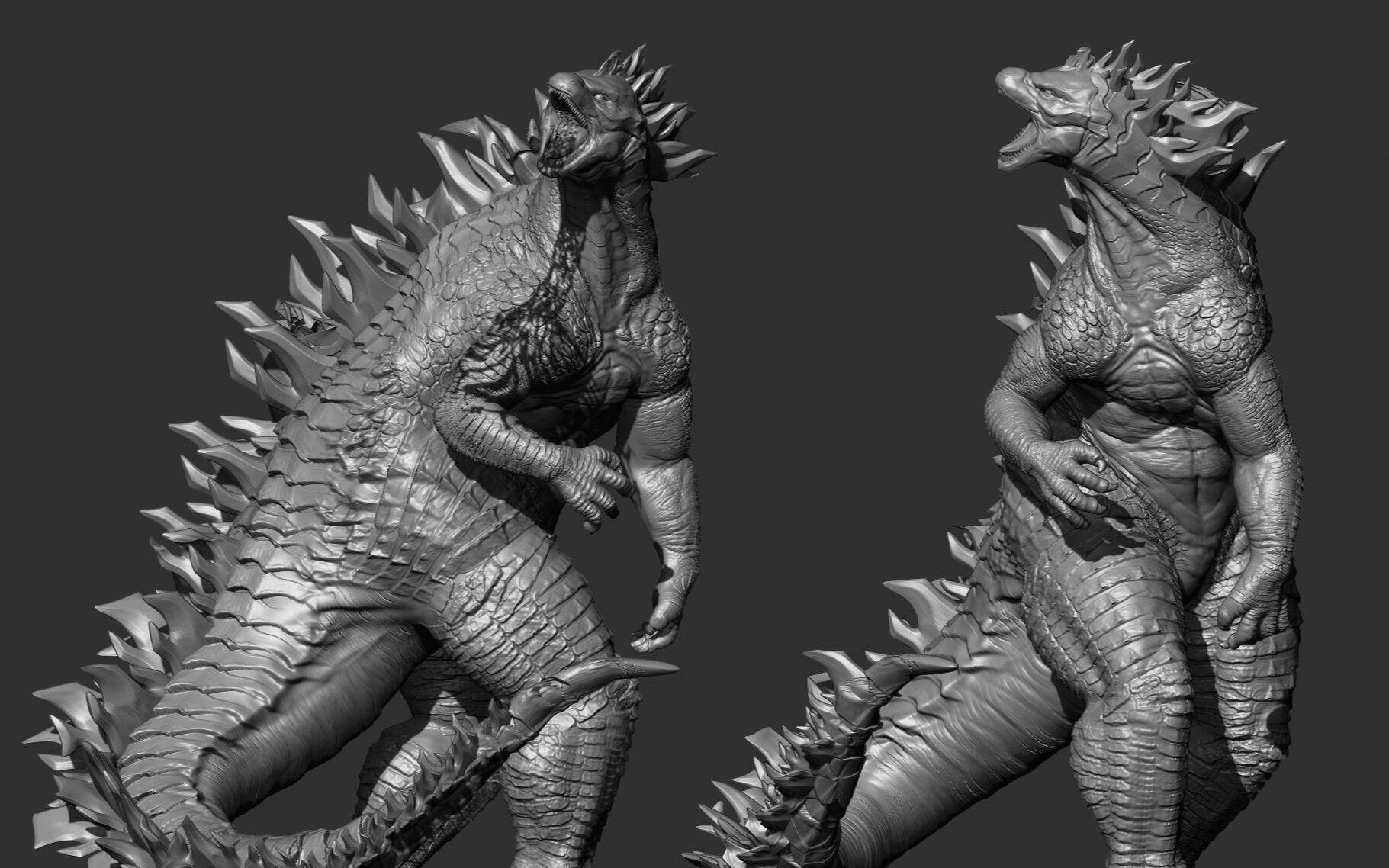活动作品3d建模怪物哥斯拉zbrush教学视频