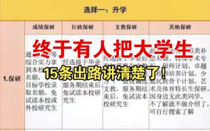 Download Video: 终于有人把大学生的15条出路讲清楚了！