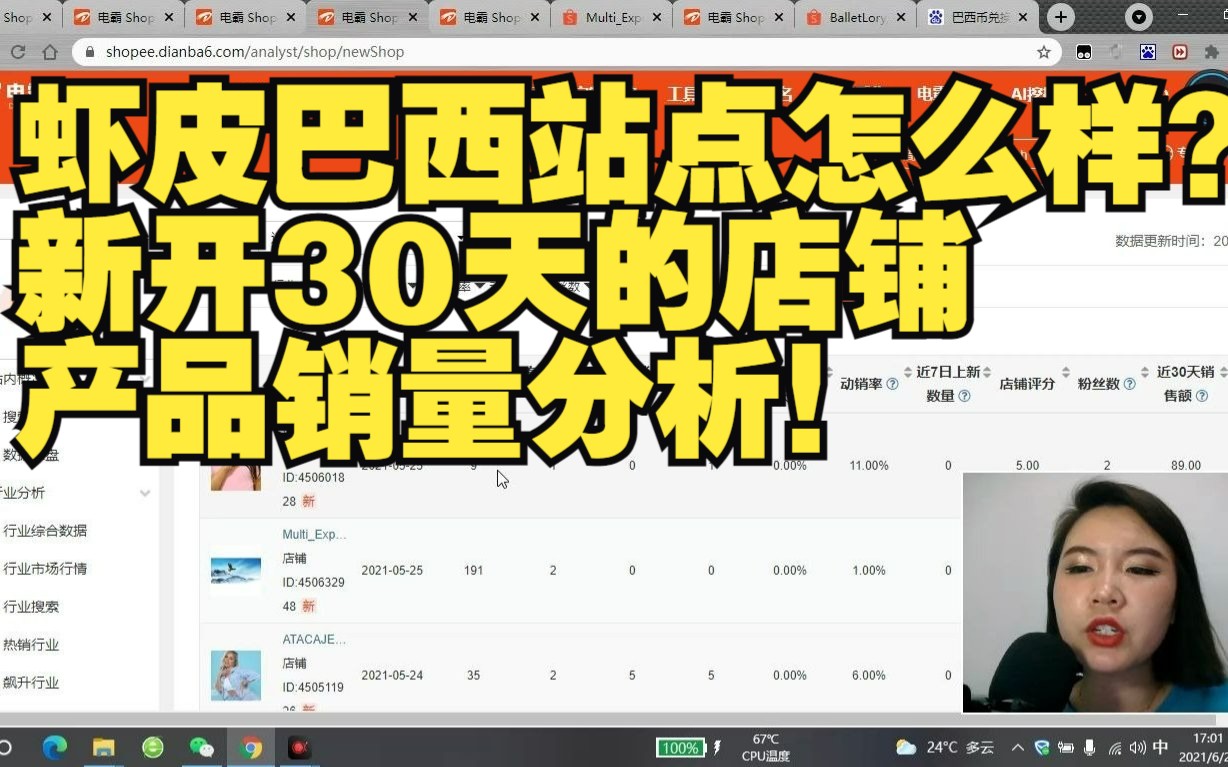 Shopee巴西站如何选品?虾皮巴西站点怎么样?新开30天的店铺产品销量分析!哟派出海哔哩哔哩bilibili