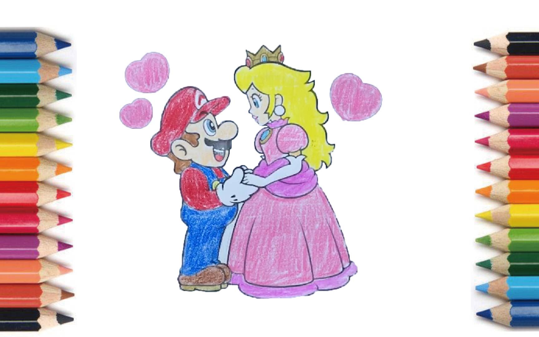 peach 【涂り絵】マリオとピーチ姫 【涂色】马里奥和桃子公主