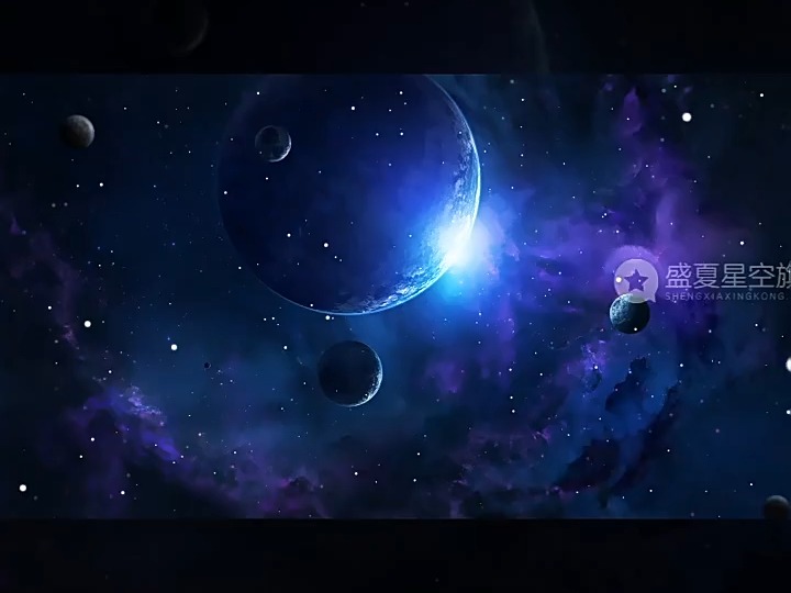 唯美星空宇宙星球地球银河系行星粒子太空航天背景4k短片视频素材